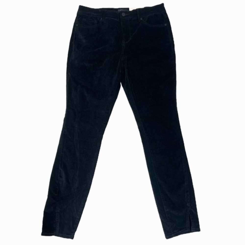 NYDJ size 10 black velvet ankle skinny pants size 10 CBK